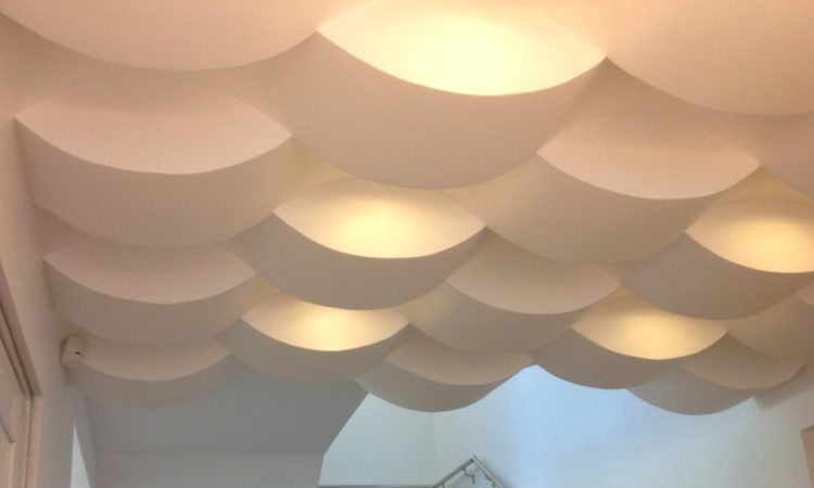 How to build a curved ceiling with waves using flexible profiles for plasterboard