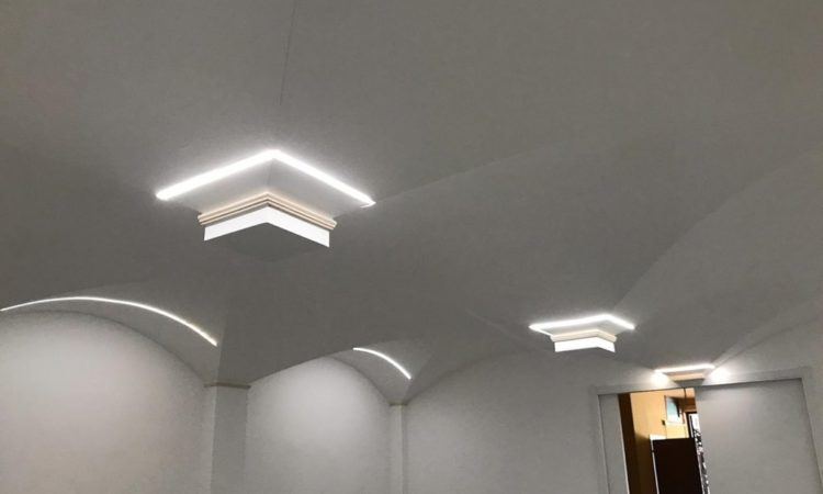 Groin vaults in plasterboard with LED lights – how to light up a vault with LEDs
