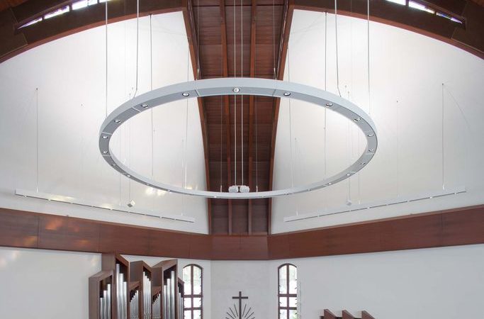 Drywall curved design: renovation of a church in Germany